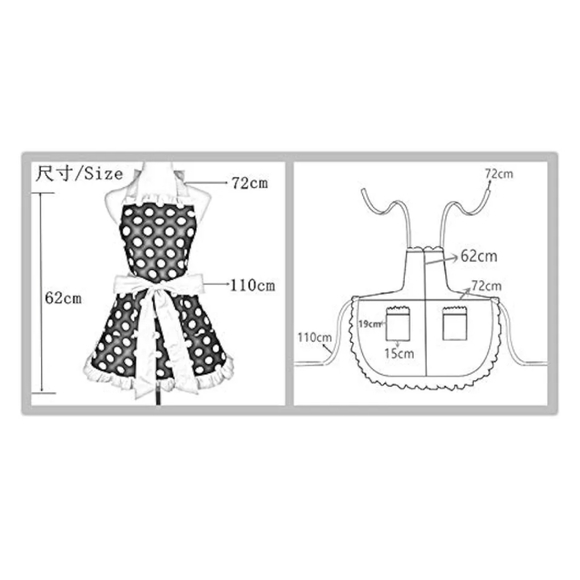 Apron black and pink with white pokodots - Picture 5 of 5